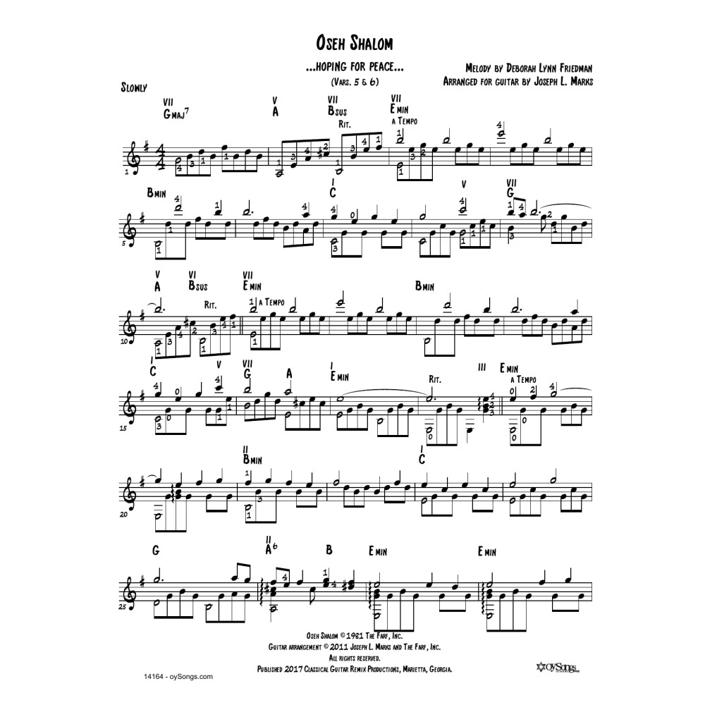 Oseh Shalom Vars 5,6 (arr. Joe Marks)