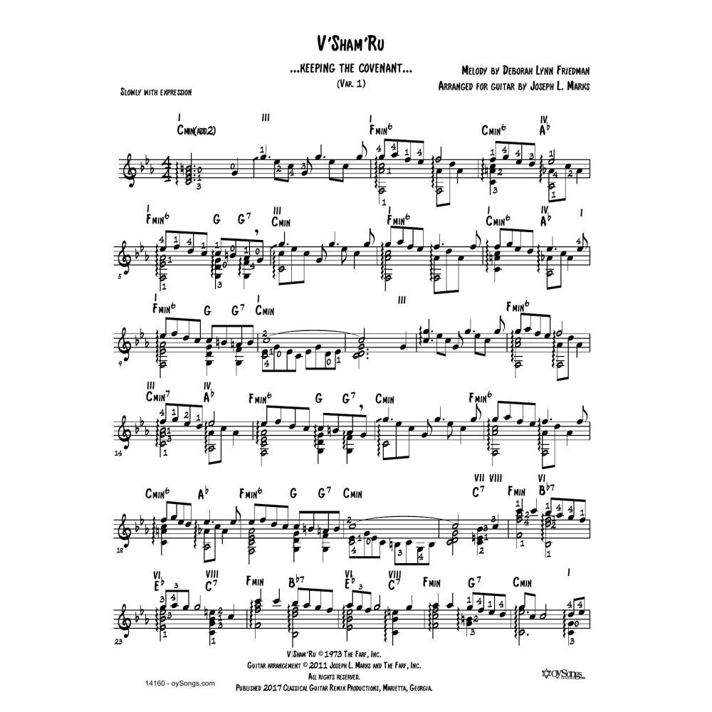 V'shamru Var 1 (arr. Joe Marks)