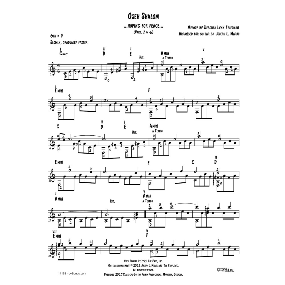 Oseh Shalom Vars 3, 4 (arr. Joe Marks)