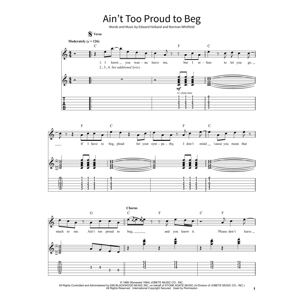 Ain't Too Proud To Beg
