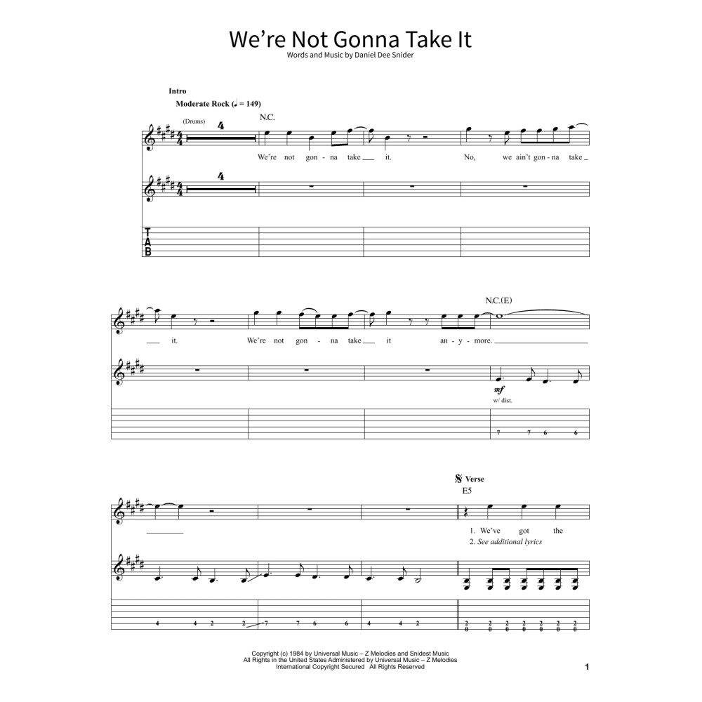 We're Not Gonna Take It