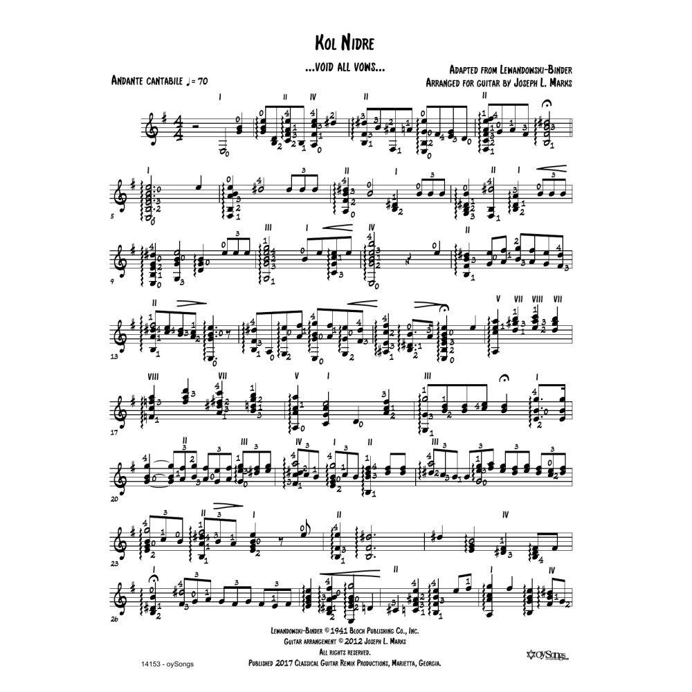 Kol Nidre (arr. Joe Marks)