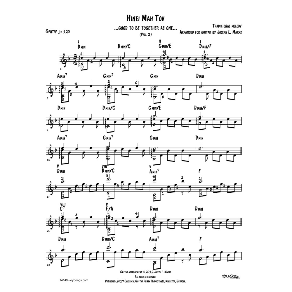 Hinei Mah Tov Var 2 (arr. Joe Marks)