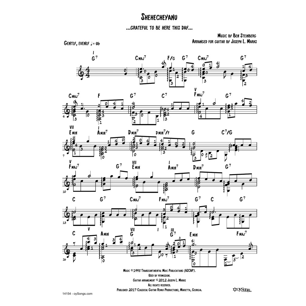Shehecheyanu (arr. Joe Marks)