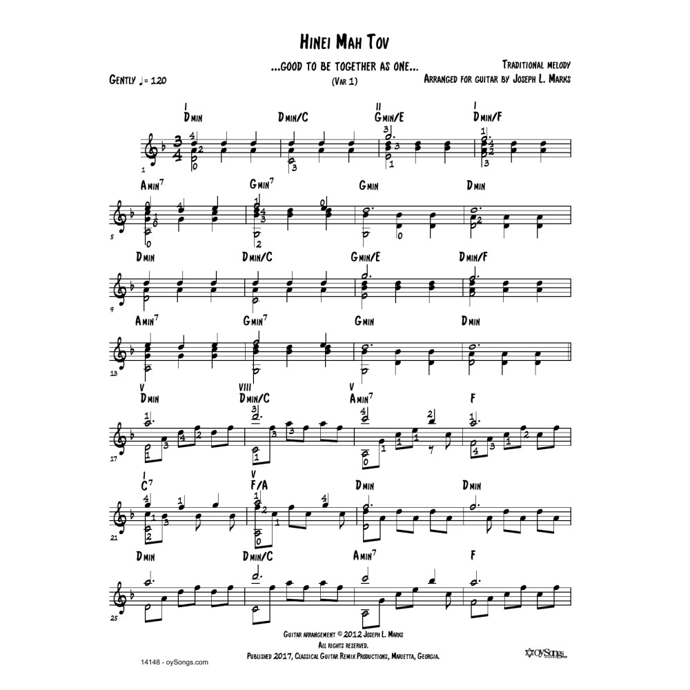 Hinei Mah Tov Var 1 (arr. Joe Marks)