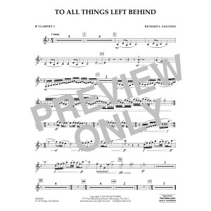 To All Things Left Behind - Bb Clarinet 2