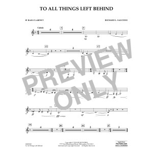 To All Things Left Behind - Bb Bass Clarinet