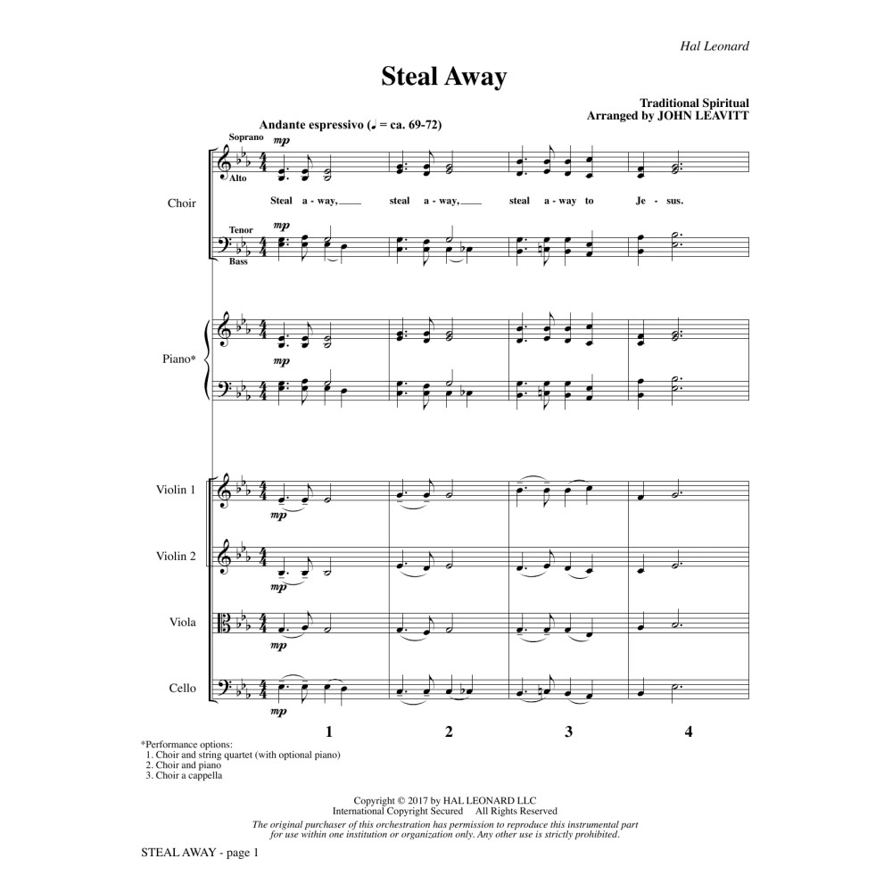 Steal Away - Full Score