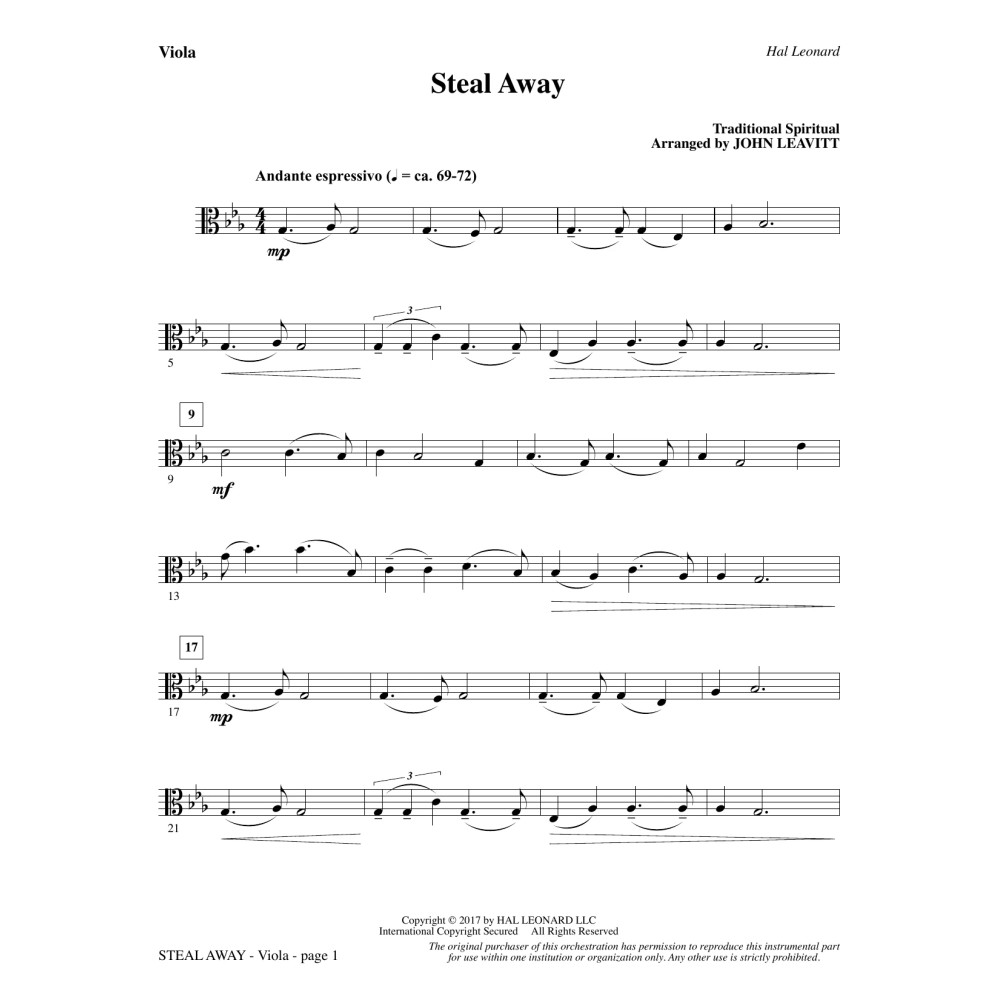 Steal Away - Viola