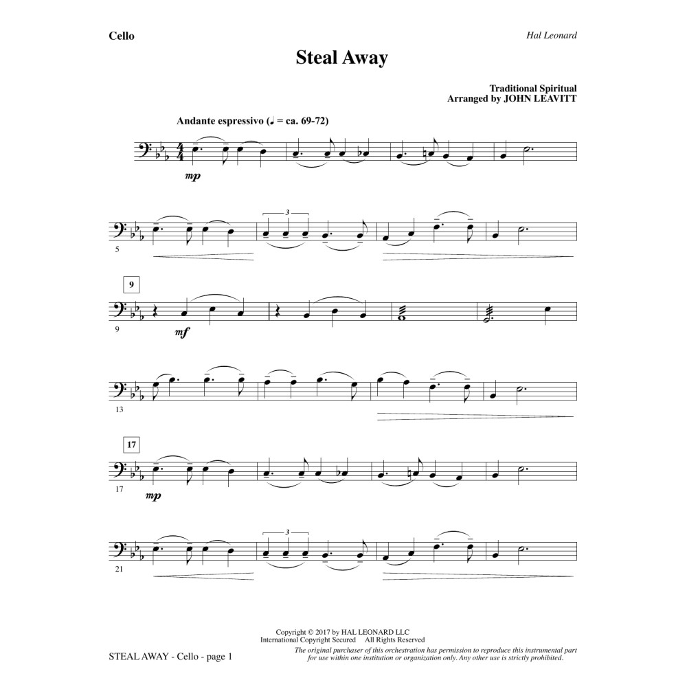 Steal Away - Cello