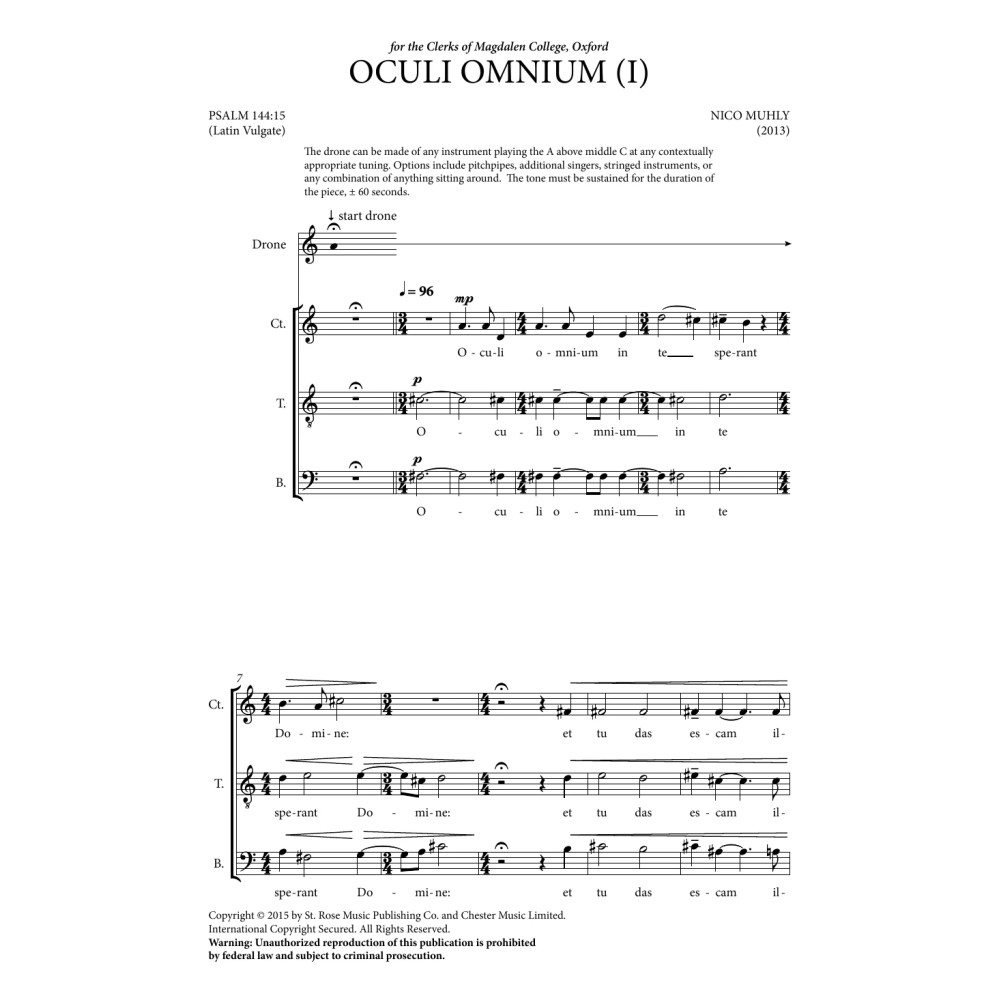 Oculi Omnium (For Men's Voices and Drone)