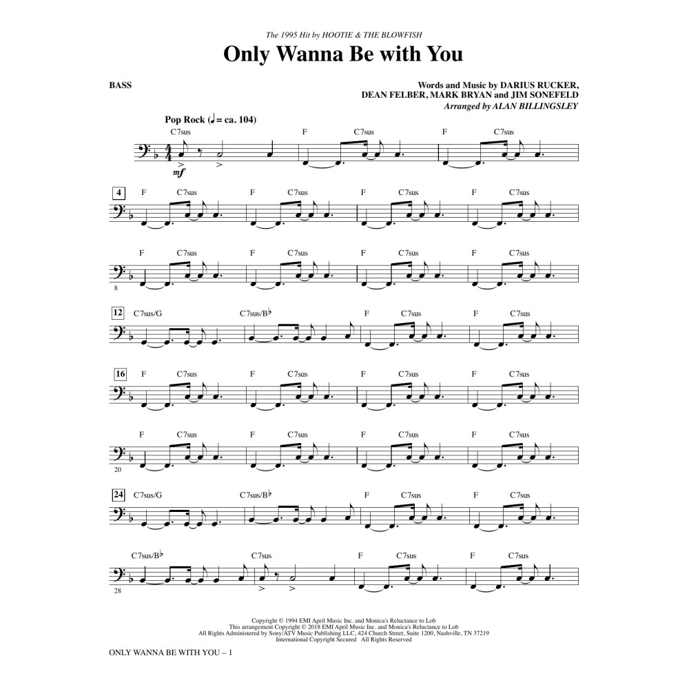 Only Wanna Be with You - Bass