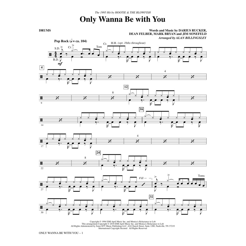 Only Wanna Be with You - Drums
