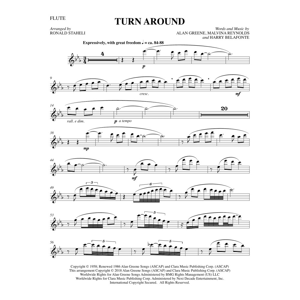 Turn Around (arr. Ronald Staheli) - Flute