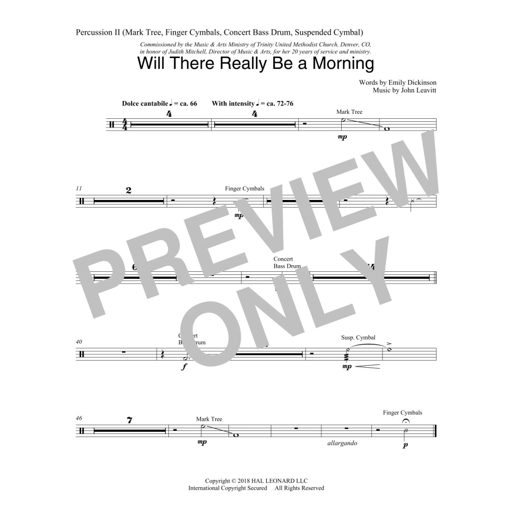 Will There Really Be A Morning - Percussion 2