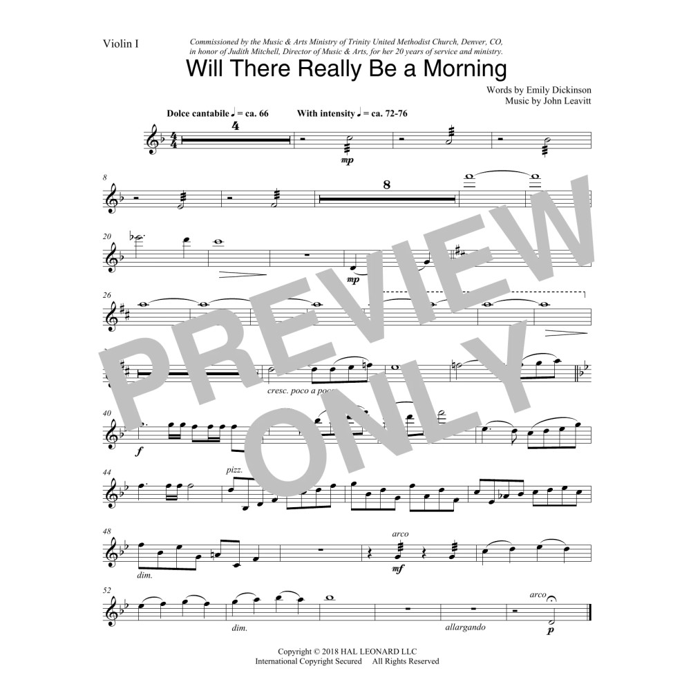 Will There Really Be A Morning - Violin 1