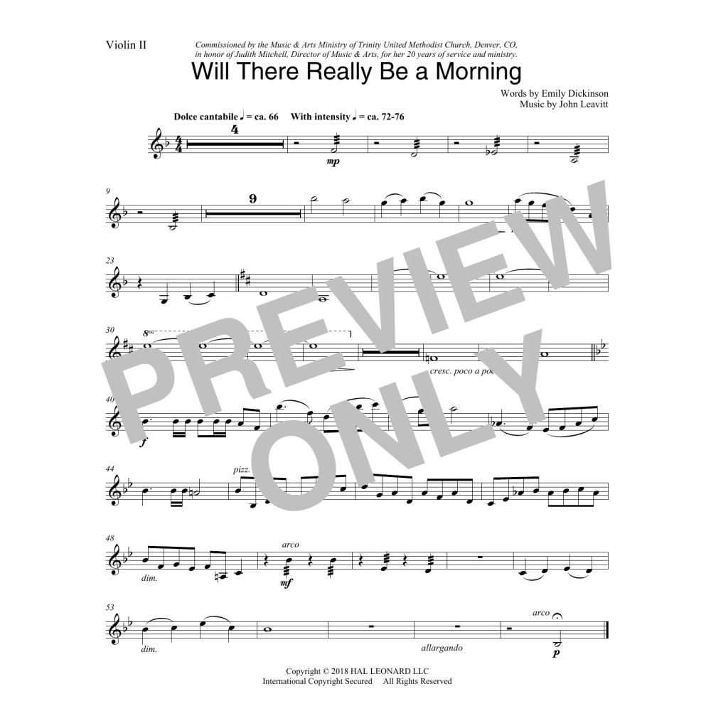 Will There Really Be A Morning - Violin 2