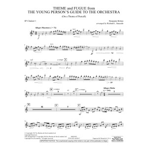 Theme and Fugue from The Young Person's Guide to the Orchestra - Bb Clarinet 1