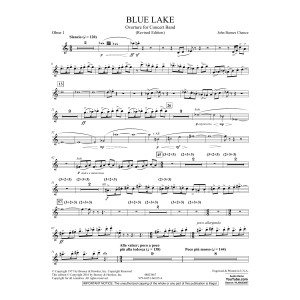 Blue Lake (Overture for Concert Band) - Oboe 1