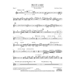 Blue Lake (Overture for Concert Band) - Oboe 2