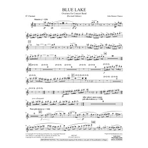 Blue Lake (Overture for Concert Band) - Eb Clarinet