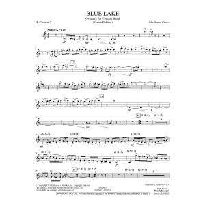 Blue Lake (Overture for Concert Band) - Bb Clarinet 2