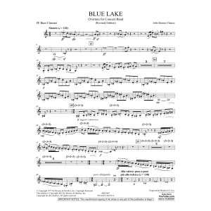 Blue Lake (Overture for Concert Band) - Bb Bass Clarinet