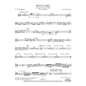 Blue Lake (Overture for Concert Band) - Eb Alto Saxophone 1