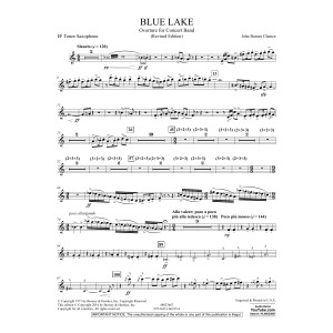 Blue Lake (Overture for Concert Band) - Bb Tenor Sax