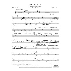 Blue Lake (Overture for Concert Band) - Eb Baritone Sax