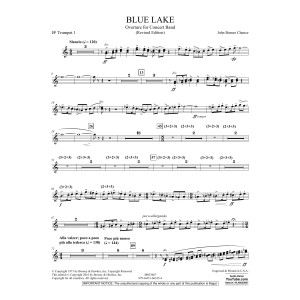 Blue Lake (Overture for Concert Band) - Bb Trumpet 1