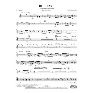 Blue Lake (Overture for Concert Band) - Bb Trumpet 2