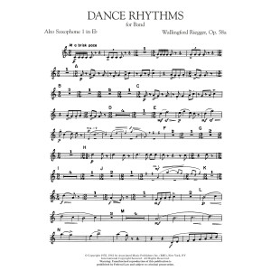 Dance Rhythms for Band, Op. 58 - Alto Saxophone 1 in Eb