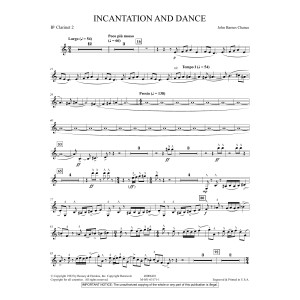Incantation and Dance - Bb Clarinet 2