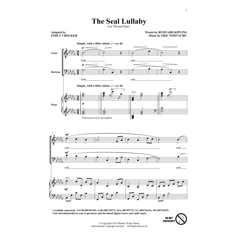 The Seal Lullaby (arr. Emily Crocker)