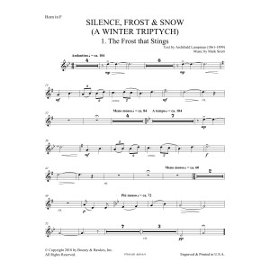 Silence, Frost & Snow (A Winter Triptych) - F Horn