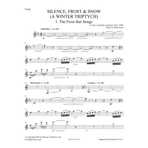 Silence, Frost & Snow (A Winter Triptych) - Violin 1