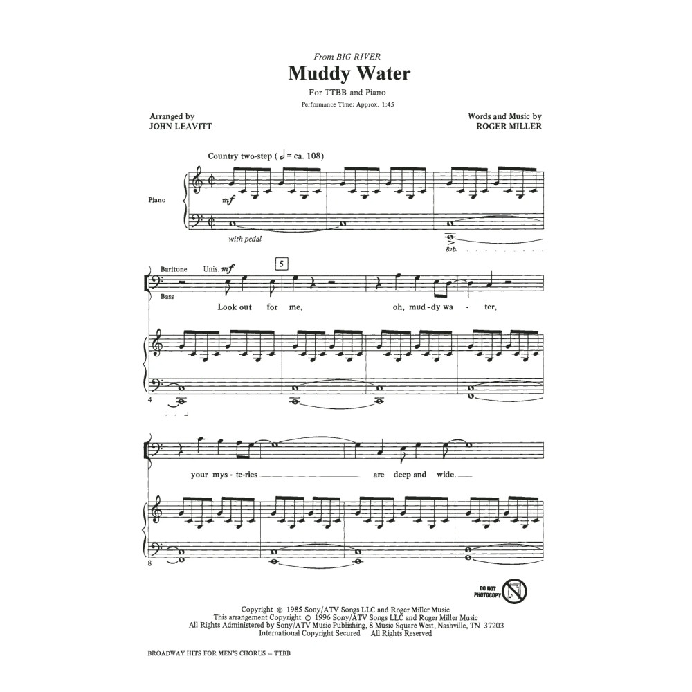 Broadway Hits For Men's Chorus