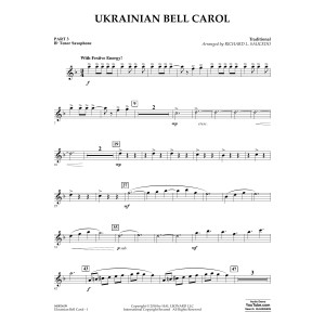 Ukrainian Bell Carol - Pt.3 - Bb Tenor Saxophone
