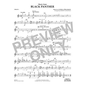 Music from Black Panther (arr. Robert Longfield) - Violin 1