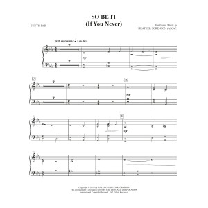 So Be It (If You Never) - Synthesizer