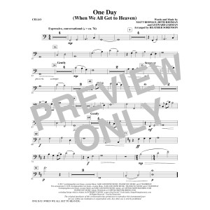 One Day (When We All Get to Heaven) (Arr. Heather Sorenson) - Cello