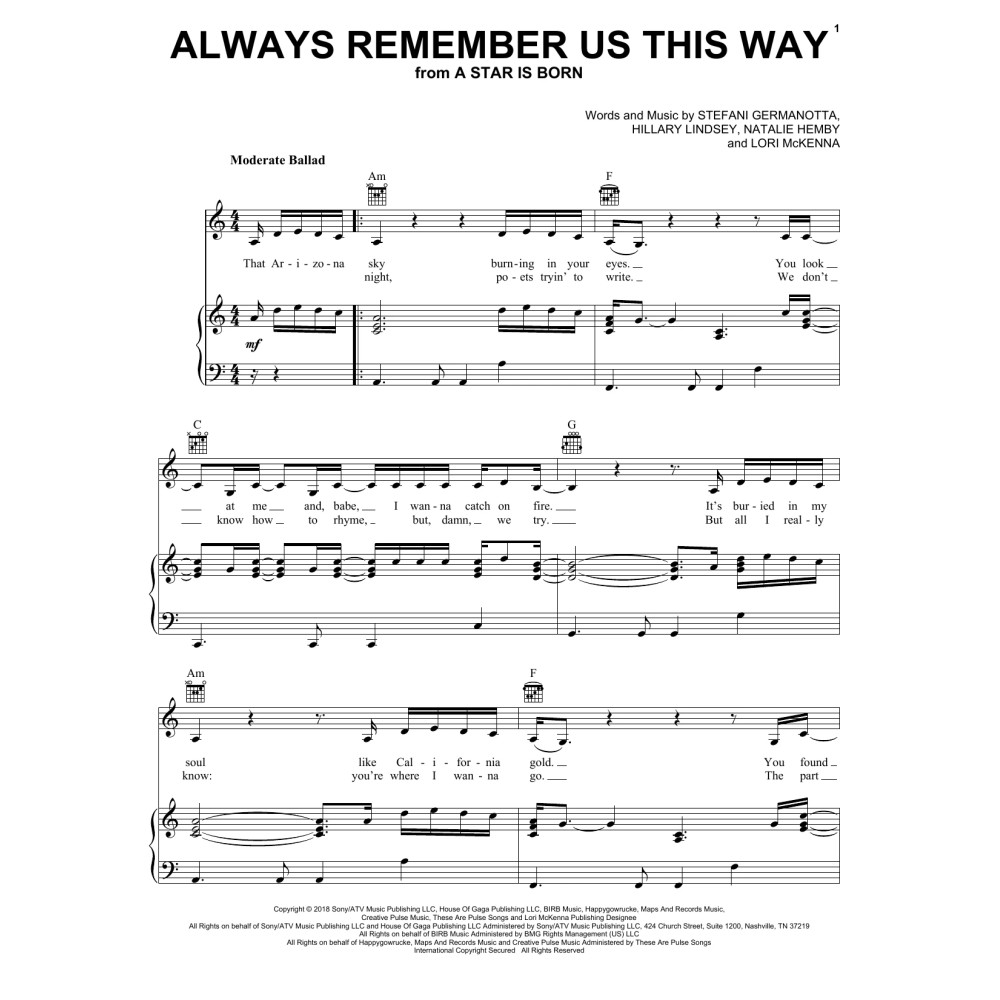 Always Remember Us This Way (from A Star Is Born)