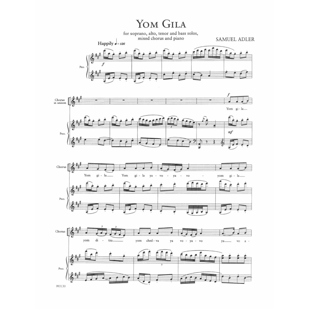 Five Sephardic Choruses: Yom Gila