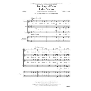 Two Songs Of Praise: L'dor Vador And Psalm 146