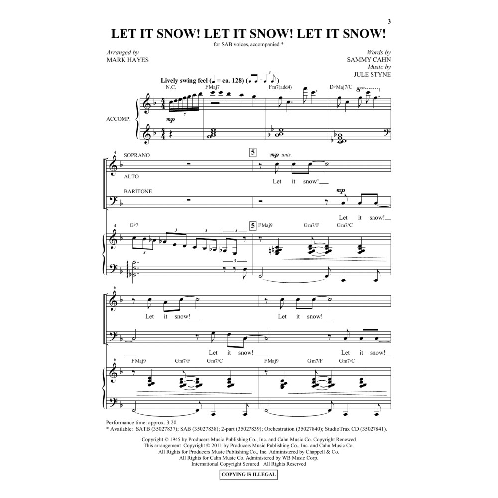 Let It Snow! Let It Snow! Let It Snow! (arr. Mark Hayes)