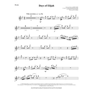 Days of Elijah (arr. David Angerman) - Piccolo