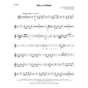 Days of Elijah (arr. David Angerman) - Bb Trumpet