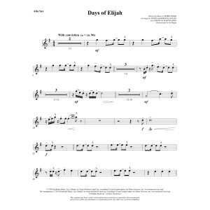 Days of Elijah (arr. David Angerman) - Alto Sax