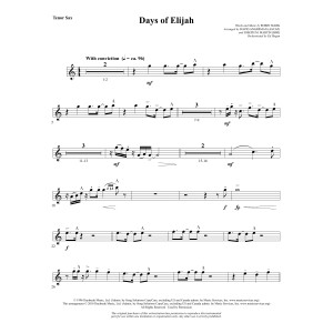 Days of Elijah (arr. David Angerman) - Tenor Sax